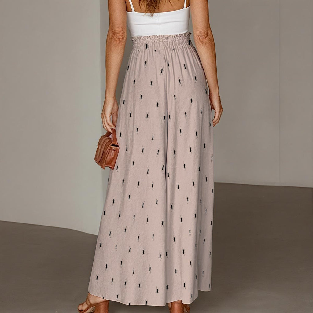 All-Over Print Women's Ruffled Wide-Leg Pants